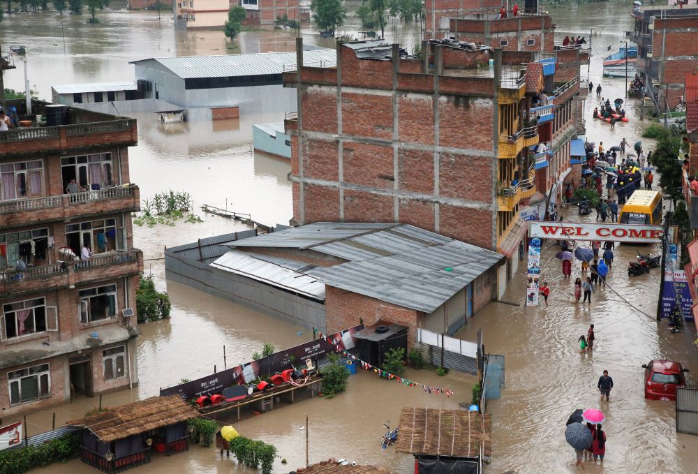 A view of a flooded neighbourhood after incessant rainfall in Bhaktapur, Nepal July 12, 2018. u00e2u20acu201d Reuters pic