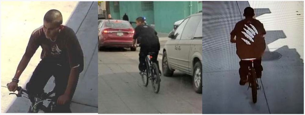 An unknown suspect, who Los Angeles Police Department say is responsible for slashing victims as he rode his bicycle, is seen in this combination image released by LAPD in Los Angeles April 3, 2019. u00e2u20acu201d Courtesy LAPD/Handout via Reutersn