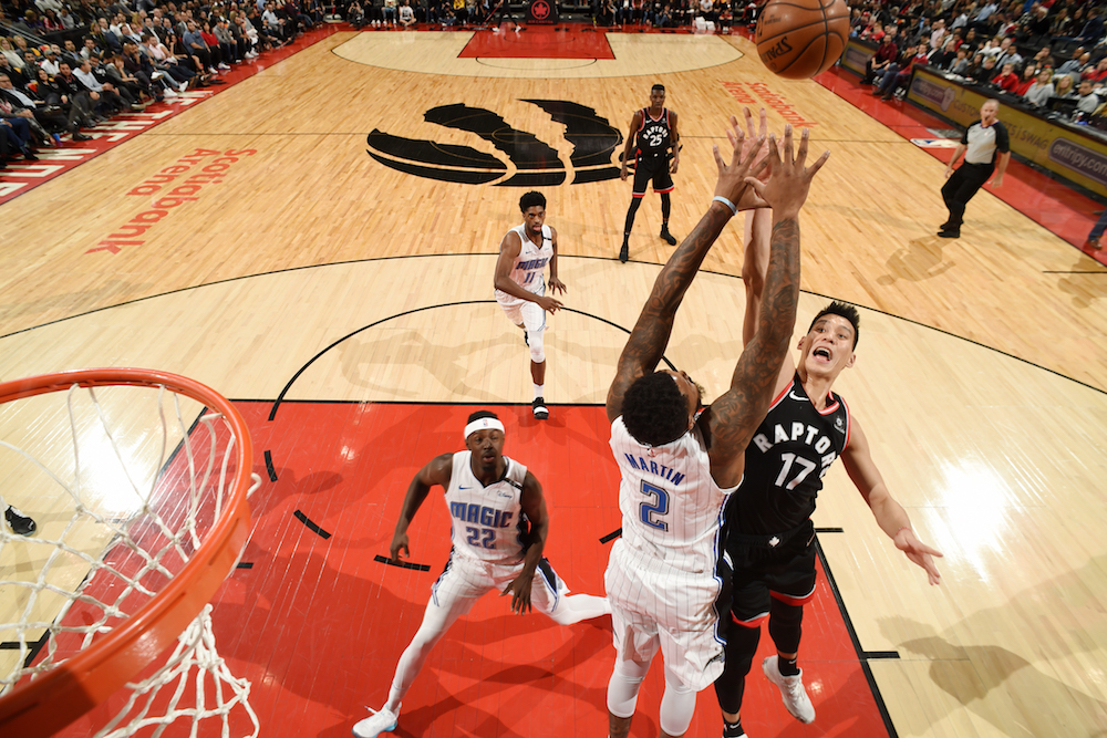 Jeremy Lin of the Toronto Raptors shoots the ball against the Orlando Magic at the Scotiabank Arena in Toronto April 1, 2019. u00e2u20acu201d AFP pic