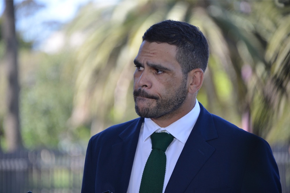 Australian rugby league skipper Greg Inglis attends a press conference in Sydney October 2, 2018. u00e2u20acu201d AFP pic