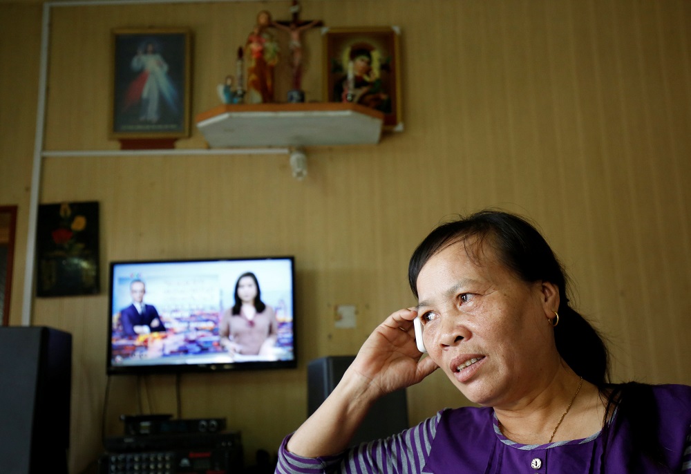 Nguyen Thi Vy, stepmother of Doan Thi Huong, the Vietnamese suspect in Kim Jong-namu00e2u20acu2122s murder, receives a phone call in her house in Nam Dinh province, Vietnam April 1, 2019. u00e2u20acu201d Reuters pic