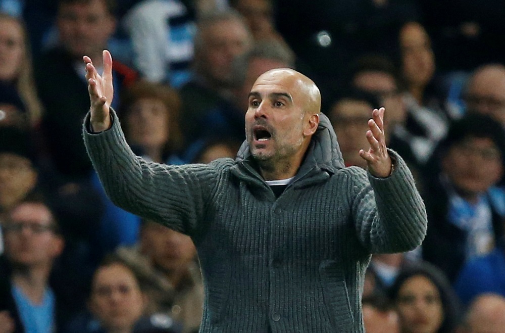 Manchester City manager Pep Guardiola reacts during the match against Tottenham Hotspur at the Etihad Stadium in Manchester April 17, 2019. u00e2u20acu201d Reuters pic