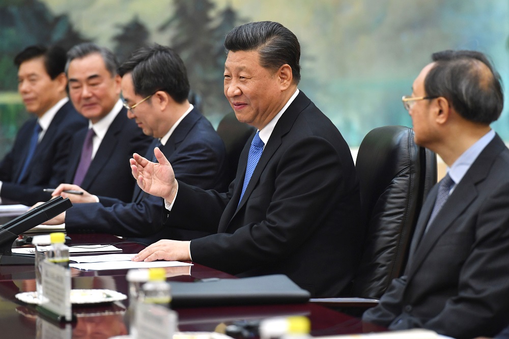 Chinese President Xi Jinping talks to International Monetary Fund Managing Director Christine Lagarde (not pictured) during their meeting at the Great Hall of the People in Beijing April 24, 2019. u00e2u20acu201d Reuters pic