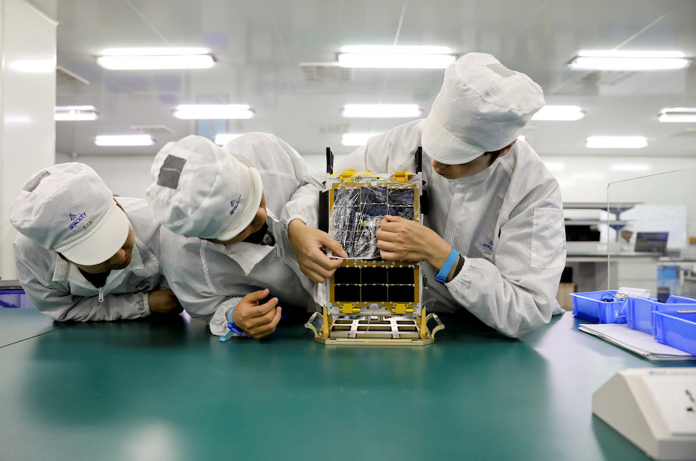 Engineers test Satellite TY3-12, which weighs 10kg, at a lab of Spacety in Changsha, Hunan province, April 22, 2019. u00e2u20acu201d Reuters pic
