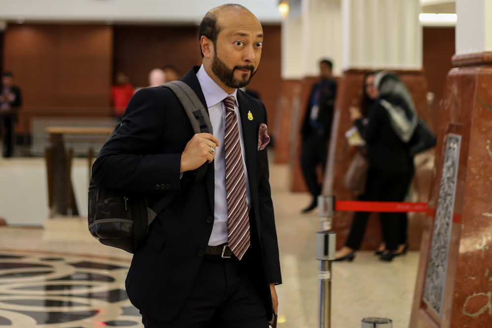 Datuk Seri Mukhriz Mahathir arrives in Parliament in Kuala Lumpur April 2, 2019. u00e2u20acu201d Picture by Ahmad Zamzahuri