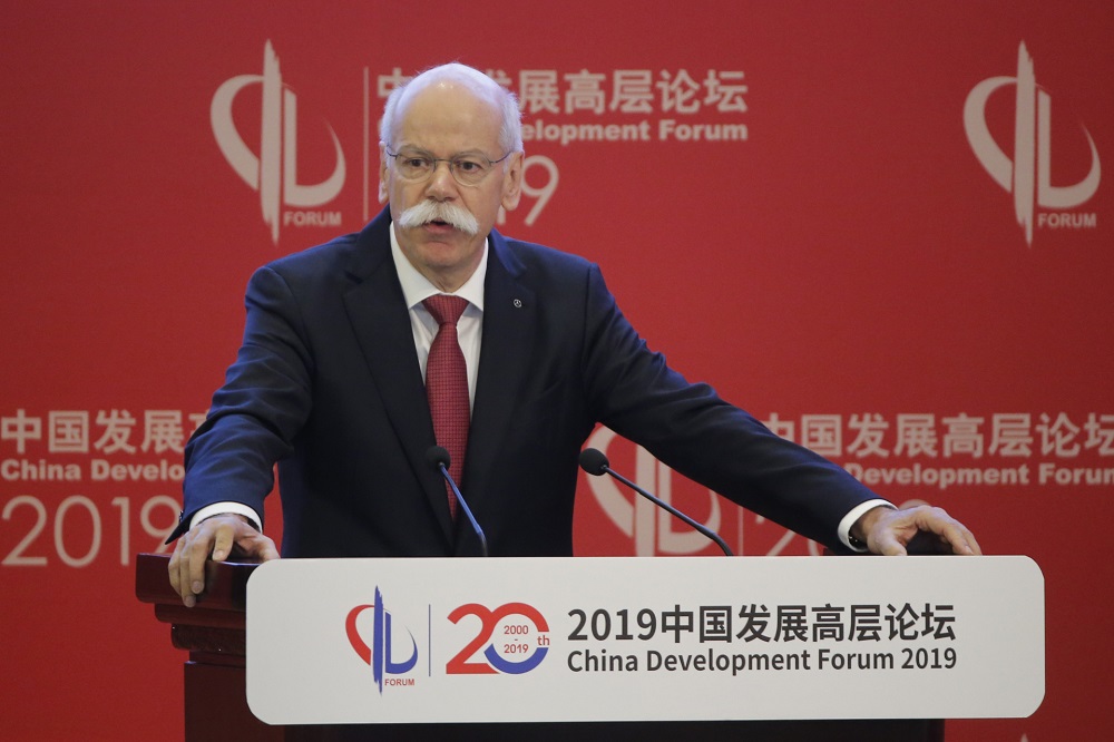 Daimler CEO Dieter Zetsche speaking during the China Development Forum in Beijing. u00e2u20acu201d AFP pic