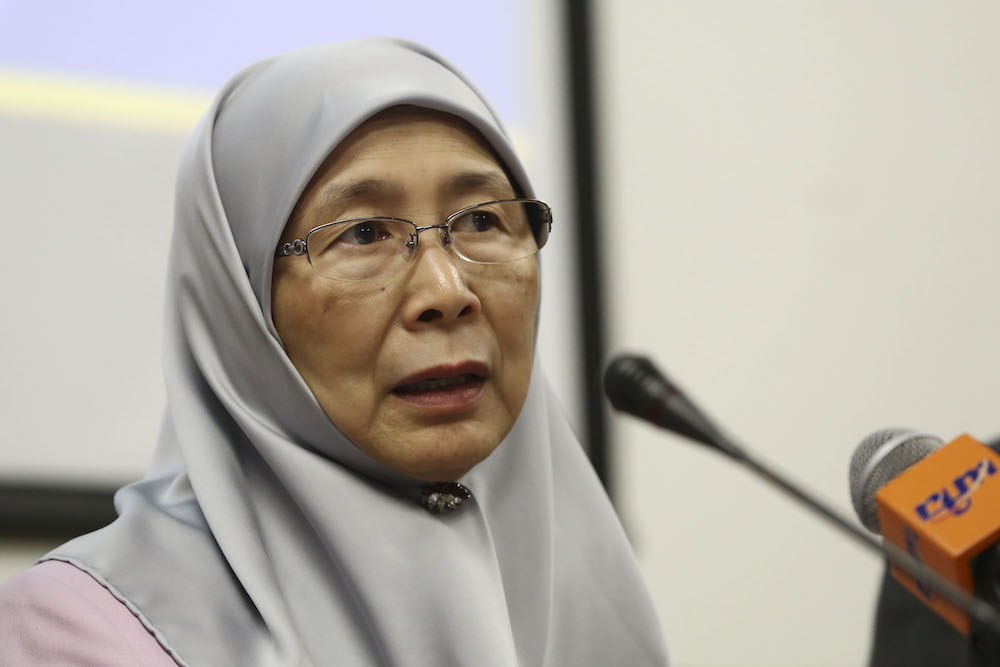 Datuk Seri Dr Wan Azizah Wan Ismail speaks during a press conference in Parliament April 4, 2019. u00e2u20acu201d Picture by Yusof Mat Isa
