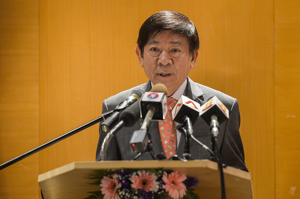 Singaporeu00e2u20acu2122s Minister of Transport Khaw Boon Wan speaks during a press conference in Sepang April 8, 2019. u00e2u20acu201d Picture by Miera Zulyana