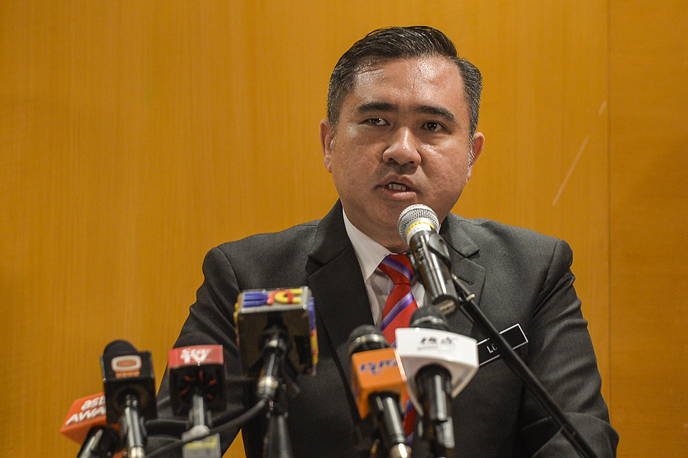 Transport Minister Anthony Loke Siew Fook speaks during a press conference in Sepang April 8, 2019. u00e2u20acu201d Picture by Miera Zulyana