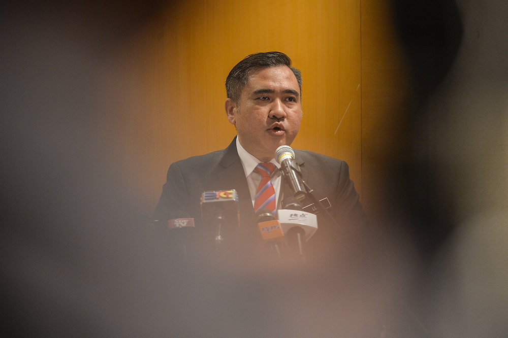 Transport Minister Anthony Loke Siew Fook speaks during a press conference in Sepang April 8, 2019. u00e2u20acu201d Picture by Miera Zulyana