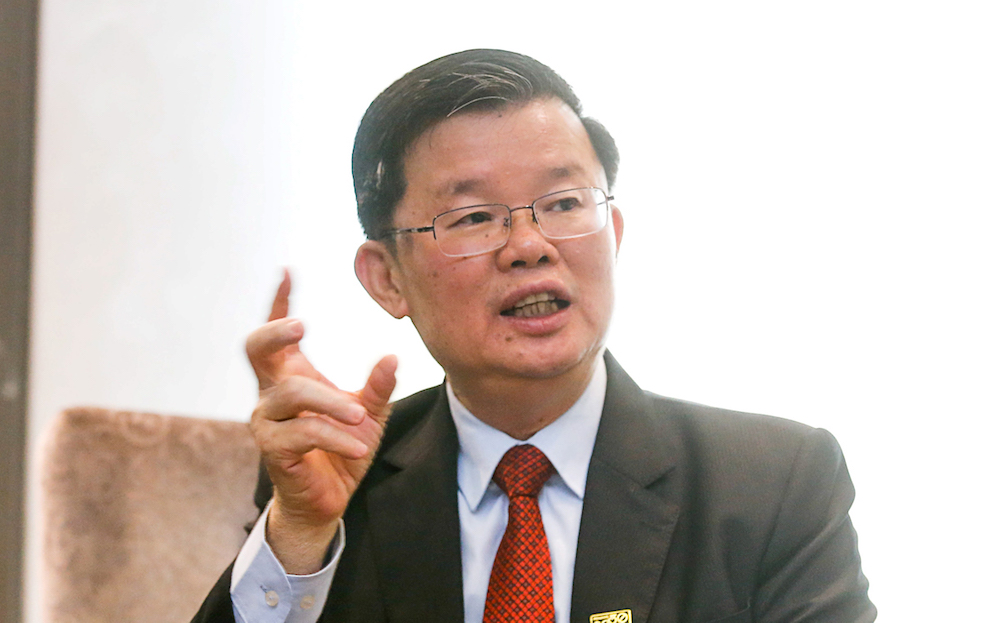 Penang Chief Minister Chow Kon Yeow speaks to the press after the Excellent Service Award 2019 presentation in Bayan Baru April 10, 2019. u00e2u20acu201d Picture by Sayuti Zainudin