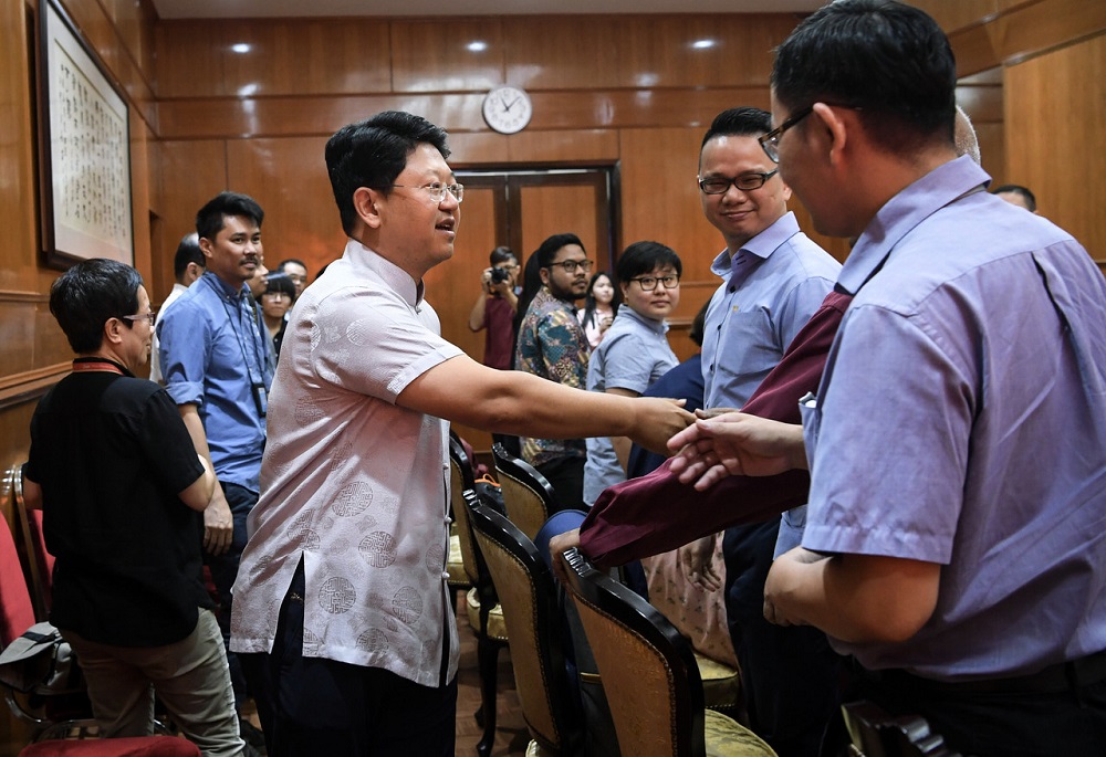 Chinese Ambassador to Malaysia Bai Tian (left) during a roundtable with Malaysian media at the Chinese Embassy in Kuala Lumpur April 18, 2019. u00e2u20acu201d Bernama pic