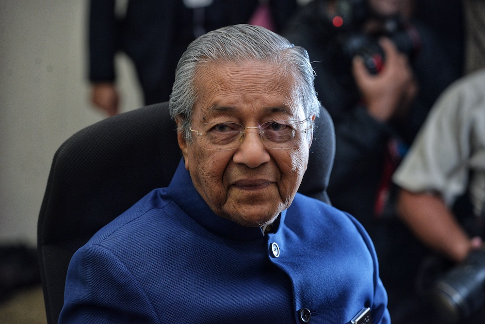 Tun Dr Mahathir Mohamad speaks to reporters during a press conference at Al-Bukhary Foundation in Kuala Lumpur April 19, 2019. u00e2u20acu201d Picture by Shafwan Zaidon