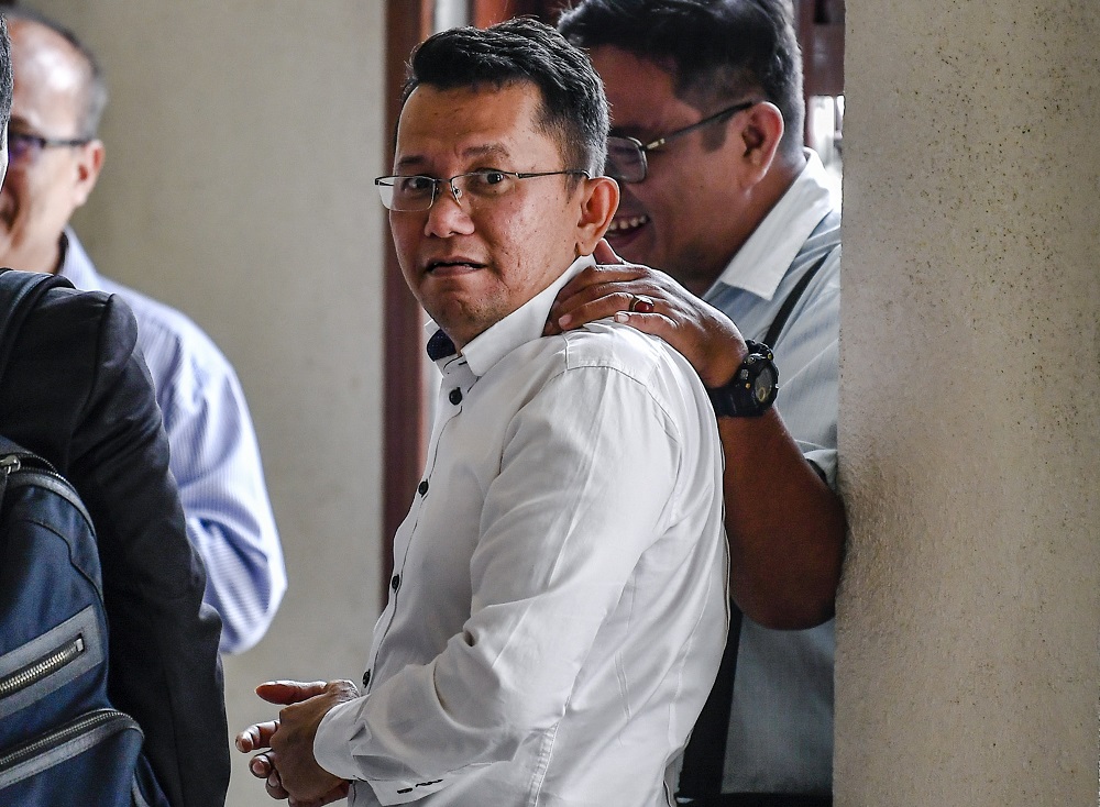 Padang Serai Umno division chief Asmadi Abu Talib at the Kuala Lumpur High Court Complex April 22, 2019. u00e2u20acu201d Picture by Firdaus Latif