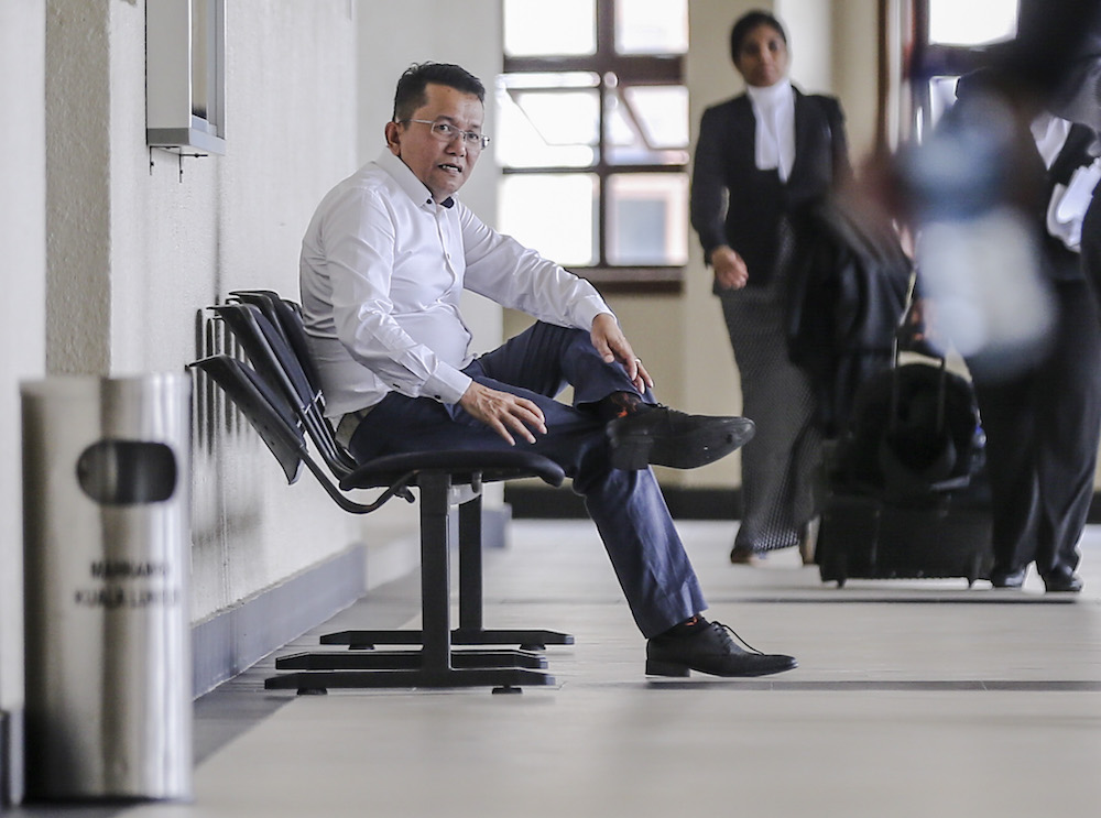 Padang Serai Umno division chief Asmadi Abu Talib at the Kuala Lumpur High Court Complex April 22, 2019. — Picture by Firdaus Latif