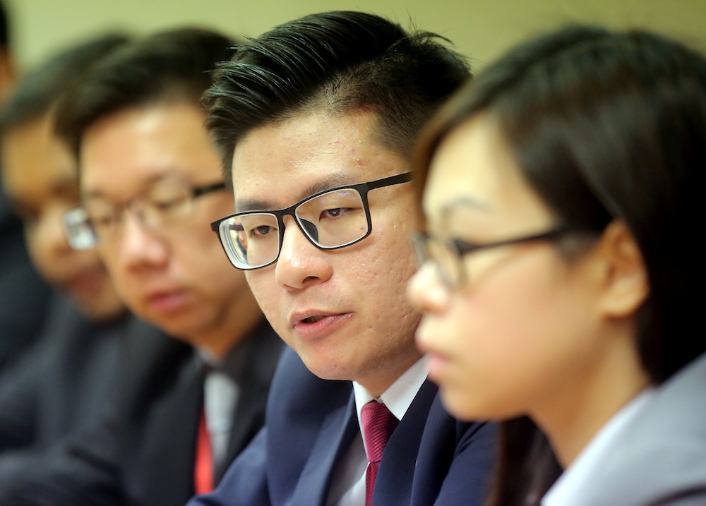 Perak Youth Assembly Speaker Teoh Yee Chern speaks to reporters in Ipoh April 22, 2019. u00e2u20acu201d Picture by Farhan Najib