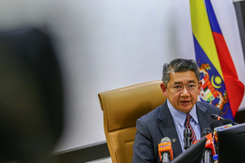 Agriculture and Agro-based Industry Minister Datuk Salahuddin Ayub speaks to reporters at a press conference in Kuala Lumpur April 22, 2019. u00e2u20acu201d Picture by Hari Anggara