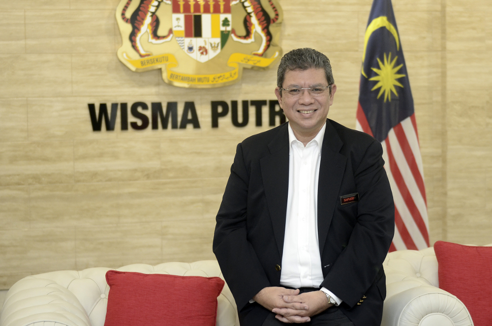 Foreign Minister Datuk Saifuddin Abdullah speaks during an interview in Putrajaya April 22, 2019. u00e2u20acu201d Picture by Mukhriz Hazim