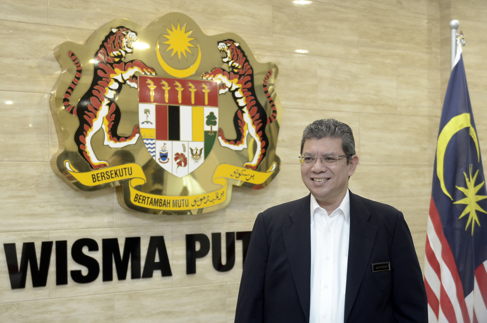Foreign Minister Datuk Saifuddin Abdullah speaks during an interview in Putrajaya April 22, 2019. u00e2u20acu201d Picture by Mukhriz Hazim