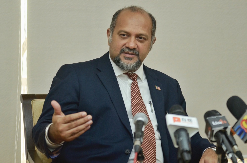 Communication and Multimedia minister Gobind Singh Deo speaks during an interview in Kuala Lumpur April 22, 2019. u00e2u20acu201d Picture by Mukhriz Hazim