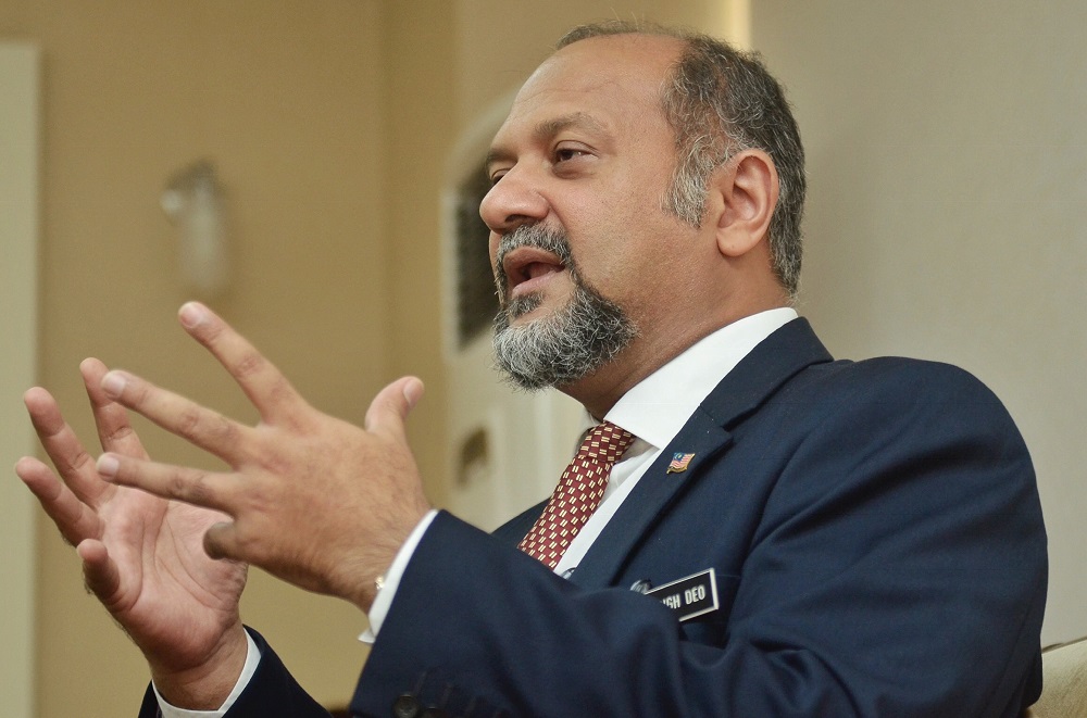 Communication and Multimedia minister Gobind Singh Deo speaks during an interview in Kuala Lumpur April 22, 2019. u00e2u20acu201d Picture by Mukhriz Hazim