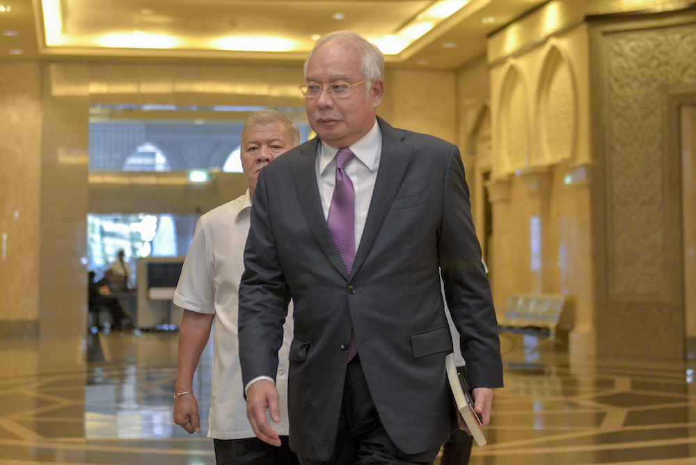 Datuk Seri Najib Razak arrives at the Court of Appeal in Putrajaya April 23, 2019. u00e2u20acu201d Picture by Mukhriz Hazim