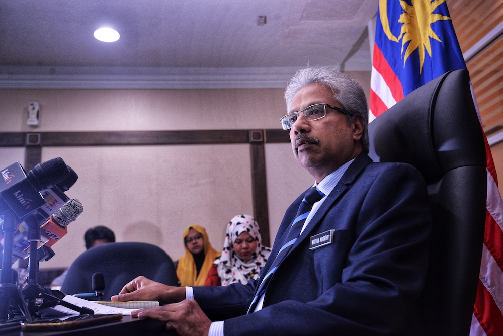 National Unity and Social Wellbeing Minister, P. Waytha Moorthy, speaks to reporters at Kompleks Perdana Putra in Putrajaya April 24, 2019. u00e2u20acu201d Picture by Shafwan Zaidon