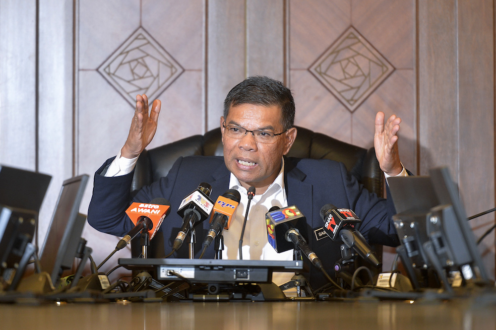Domestic Trade and Consumer Affairs Minister, Datuk Saifuddin Nasution Ismail, speaks during a media interview in Putrajaya April 25, 2019. u00e2u20acu201d Picture by Mukhriz Hazim