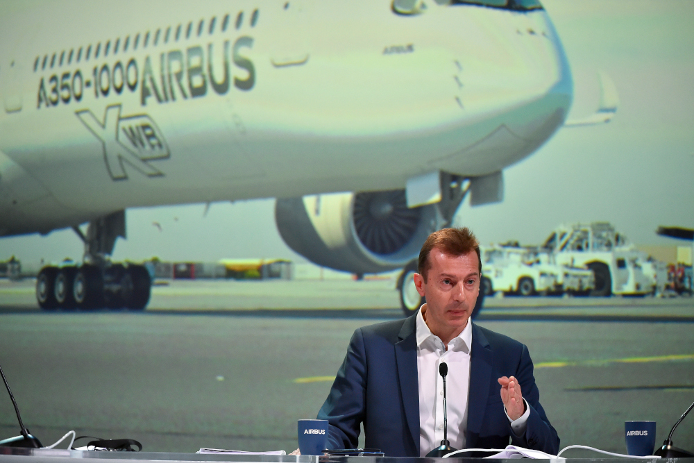 The president of Airbus Commercial Aircraft Business Guillaume Faury at a press conference to announce annual results of the company, in Blagnac February 14, 2019. Faury, 51, succeeds Tom Enders April 10, 2019, as the Airbus CEO. u00e2u20acu201d AFP pic 