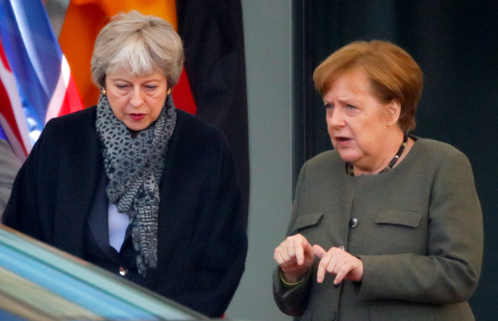British Prime Minister Theresa May leaves after meeting with German Chancellor Angela Merkel to discuss Brexit, at the chancellery in Berlin, Germany, April 9, 2019. u00e2u20acu201d Reuters pic 