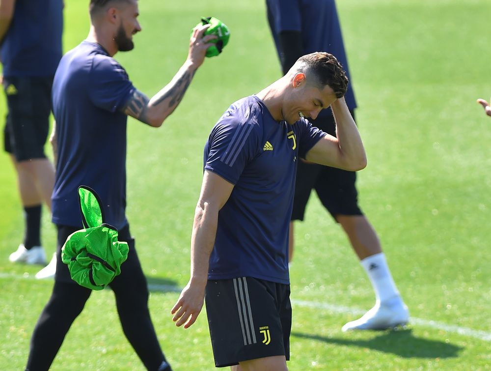 Juventusu00e2u20acu2122 Cristiano Ronaldo during training Juventus Training Center in Turin, Italy, April 9, 2019. u00e2u20acu201d Reuters pic