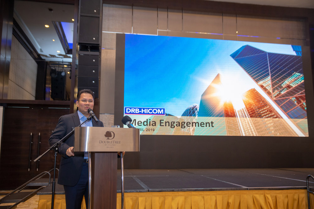 DRB-HICOM group managing director Datuk Seri Syed Faisal Albar addresses the media during a briefing on CTRM’s RM1 billion revenue target in Melaka April 10, 2019. — Picture courtesy of DRB-HICOM