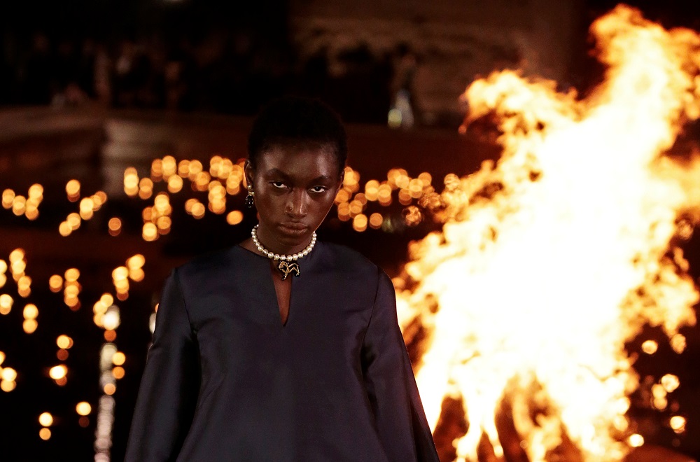A model presents a creation during the Cruise 2020 collection show for French fashion house Dior in Marrakech, Morocco April 29, 2019. u00e2u20acu201d Reuters pic       