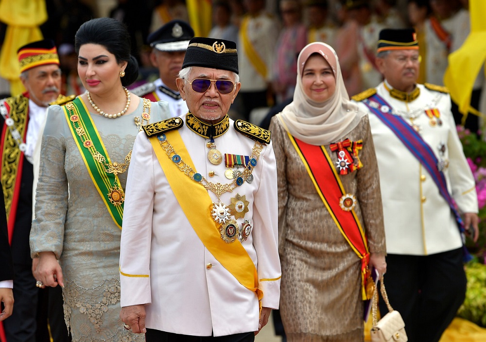 Sarawak Governor Tun Abdul Taib Mahmud (centre) at the opening of the Sarawak Legislative Assemblyu00e2u20acu2122s session in Kuching April 29, 2019. u00e2u20acu201d Bernama pic