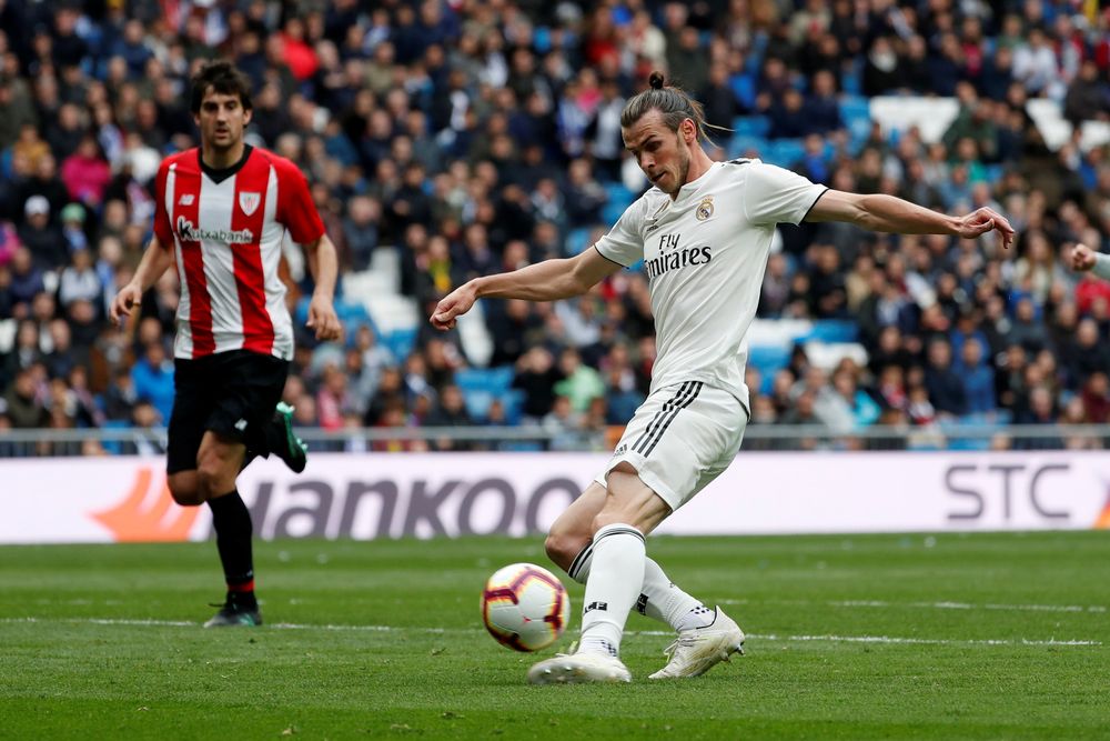 Real Madridu00e2u20acu2122s Gareth Bale in action during the La Liga match Real Madrid v Athletic Bilbao in Santiago Bernabeu, Madrid, April 21, 2019. u00e2u20acu201d Reuters pic
