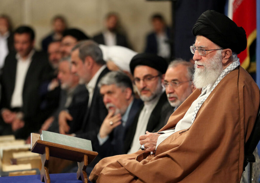Supreme Leader Ayatollah Ali Khamenei delivers a speech during a religious ceremony in Tehran, Iran April 15, 2019. u00e2u20acu201d Khamenei.ir handout pic via Reuters 