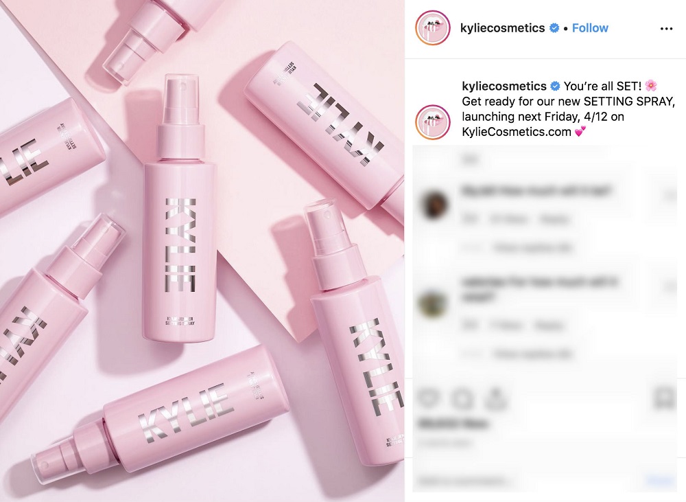 Kylie Cosmetics is launching a new product, a setting spray. u00e2u20acu201d AFP pic