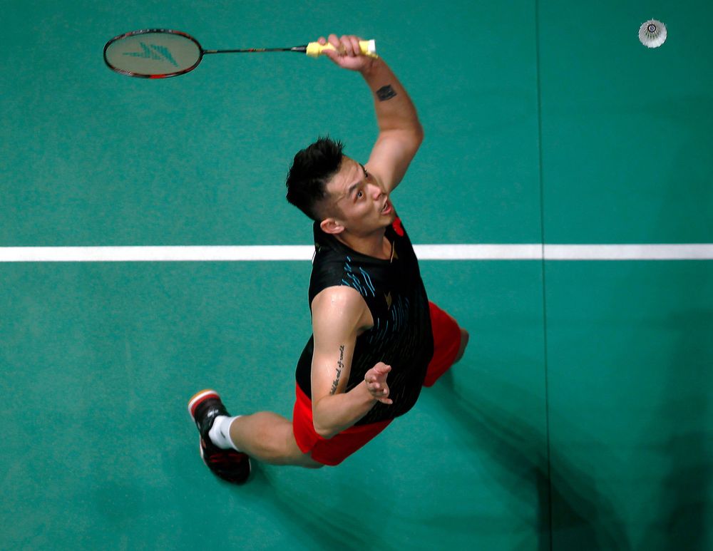 Chinau00e2u20acu2122s Lin Dan in action against the compatriot Shi Yuqi in the semi-final match of the Celcom Axiata 2019 Open Malaysia Open at the Axiata Arena Bukit Jalil April 6, 2019. u00e2u20acu201d Bernama pic