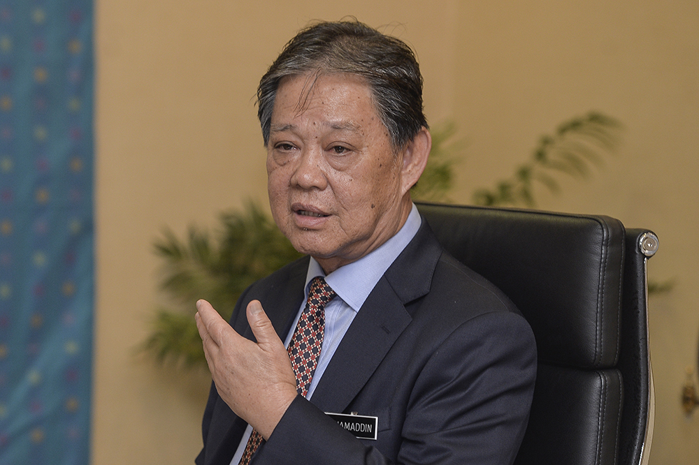 Minister of Tourism, Arts and Culture Datuk Mohamaddin Ketapi speaks to Malay Mail in Putrajaya April 22, 2019. u00e2u20acu201d Picture by Miera Zulyana
