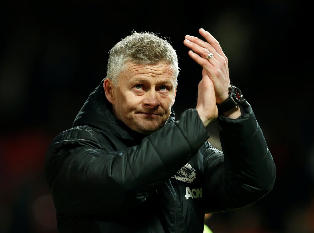 Manchester United manager Ole Gunnar Solskjaer applauds fans after the match against Barcelona, April 10, 2019. u00e2u20acu2022 Reuters pic