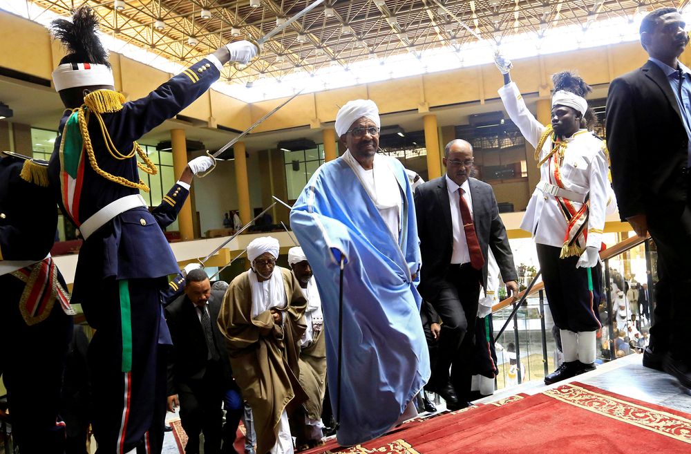 File picture shows Sudanese President Omar al-Bashir arriving to deliver a speech at the Parliament in Khartoum, Sudan, April 1, 2019. u00e2u20acu201dReuters pic