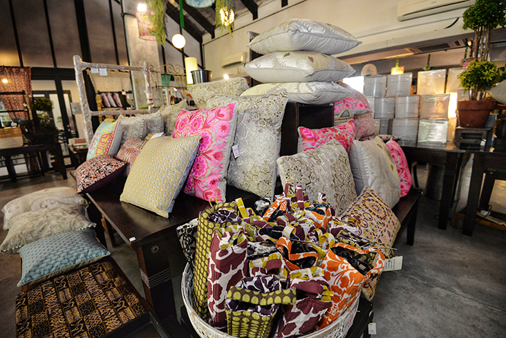 There's always a wall of cushions to choose from.
