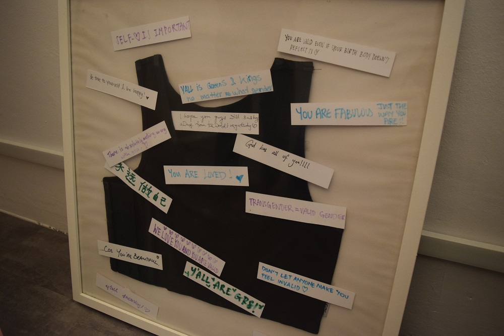 A chest binder that had been used by a transgender man on display at a transgender museum project in Singapore March 4, 2019. u00e2u20acu201d Thomson Reuters Foundation pic