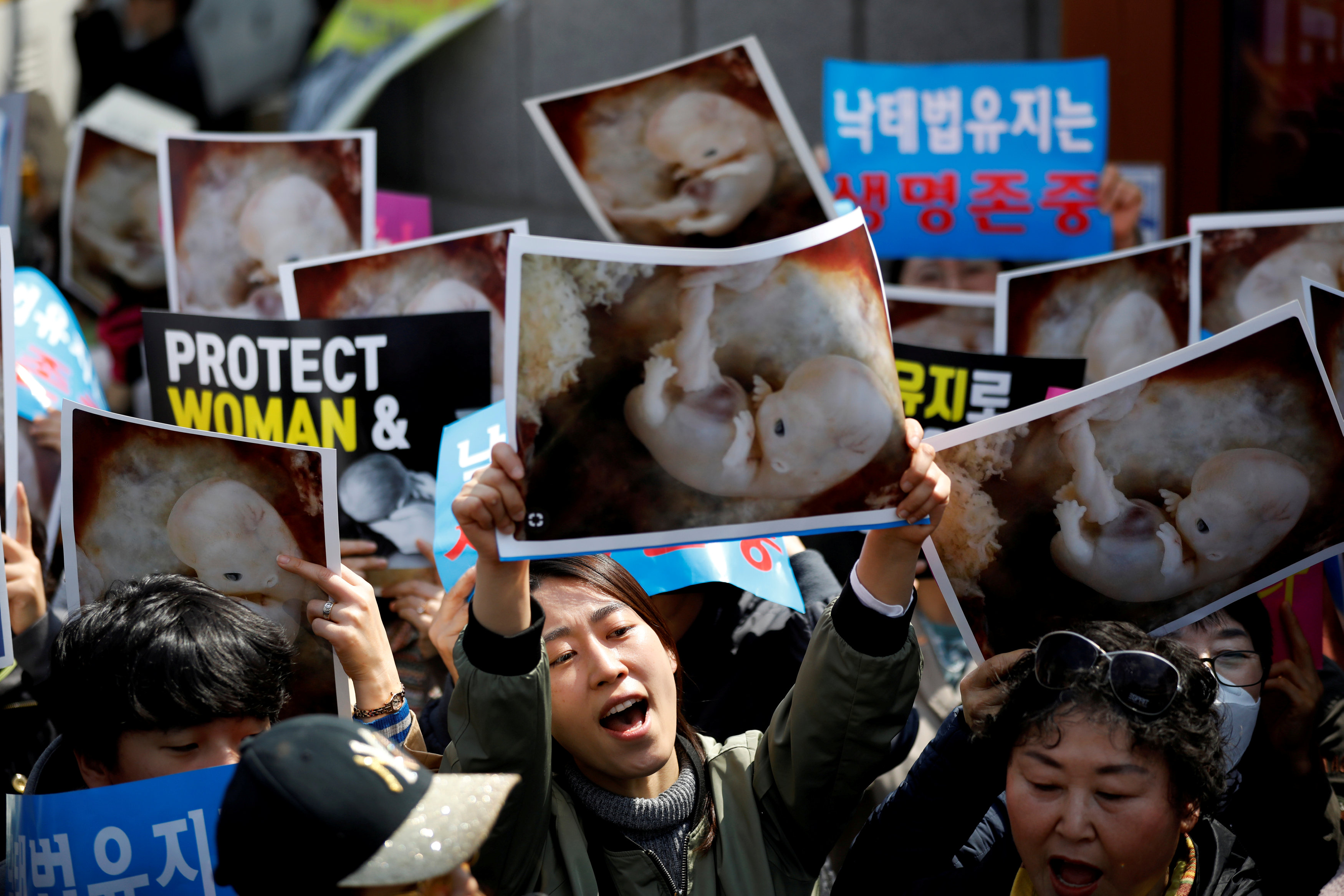 Pro-abortion law protesters take part in a rally to support the abortion law in front of the constitutional court in Seoul, South Korea April 11, 2019. u00e2u20acu201d Reuters pic     