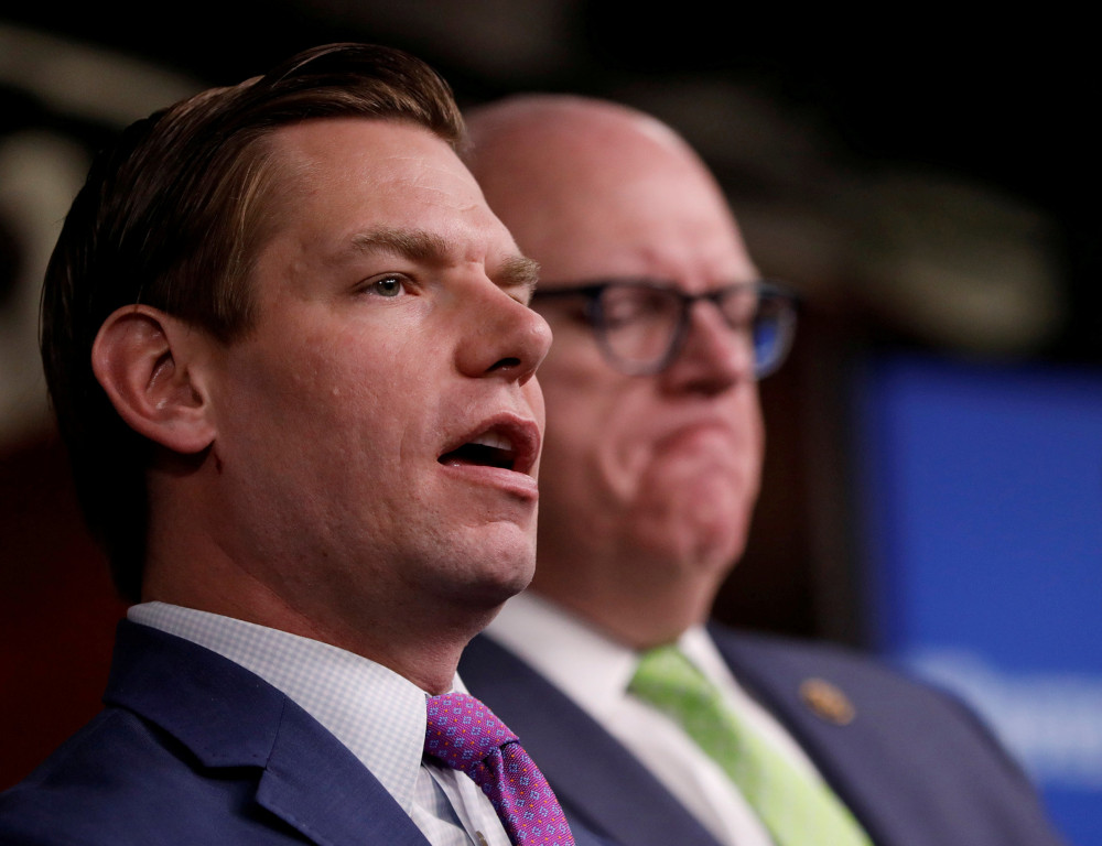 Eric Swalwell accompanied by Joe Crowley speaks about recent revelations about President Donald Trumpu00e2u20acu2122s involvement with Russia, on Capitol Hill in Washington, DC, US May 17, 2017. u00e2u20acu201d Reuters pic  