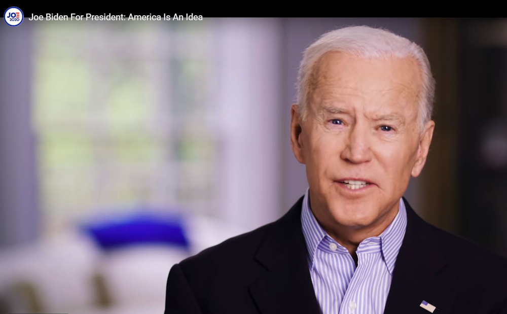 Former US Vice-President Joe Biden April 25, 2019, announces his bid for the presidency in the 2020 elections. u00e2u20acu201d Joe Biden 2020 Presidential Campaign  handout pic via AFP 
