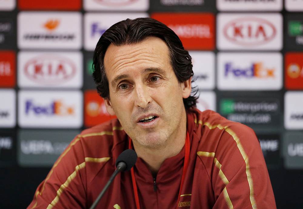 Arsenal manager Unai Emery during a press conference at Stadio San Paolo, Naples April 17, 2019. u00e2u20acu201d Reuters pic