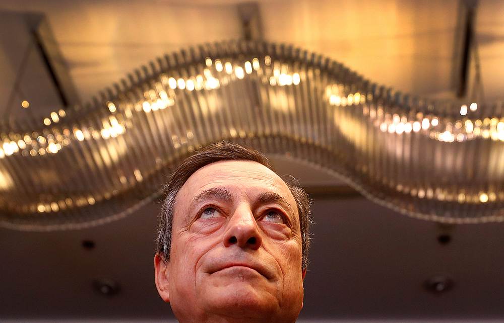 Mario Draghi, President of the European Central Bank (ECB) waits to deliver his speech at the conference 'The ECB and its watchers' in Frankfurt, Germany, March 27, 2019. u00e2u20acu201d Reuters pic