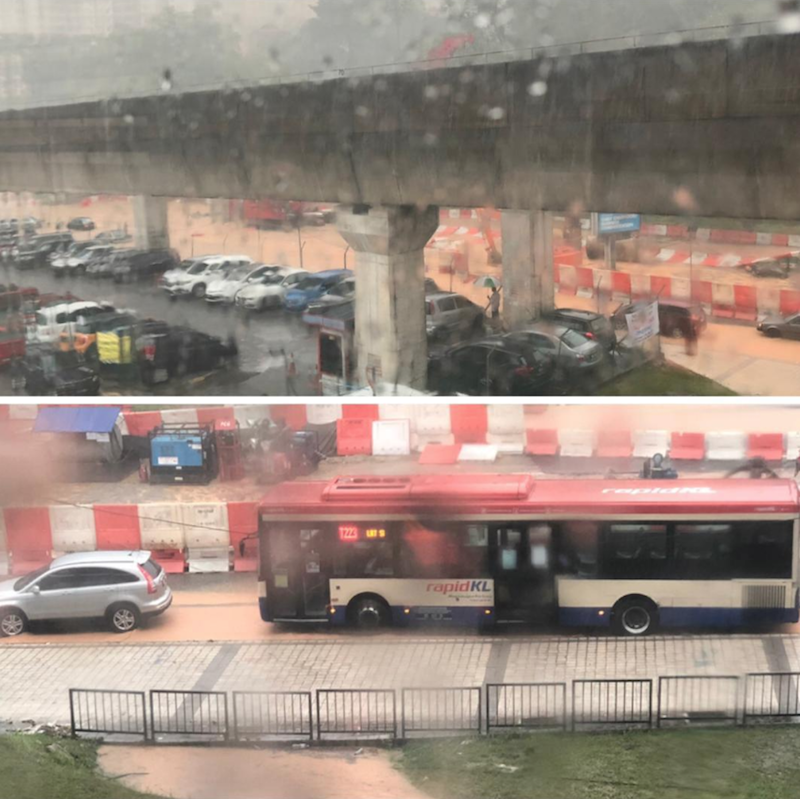 There was chaos on the roads this evening after a heavy downpour led to flash floods along major roads in KL. u00e2u20acu201d Screengrab via Twitter/Bernamadotcom