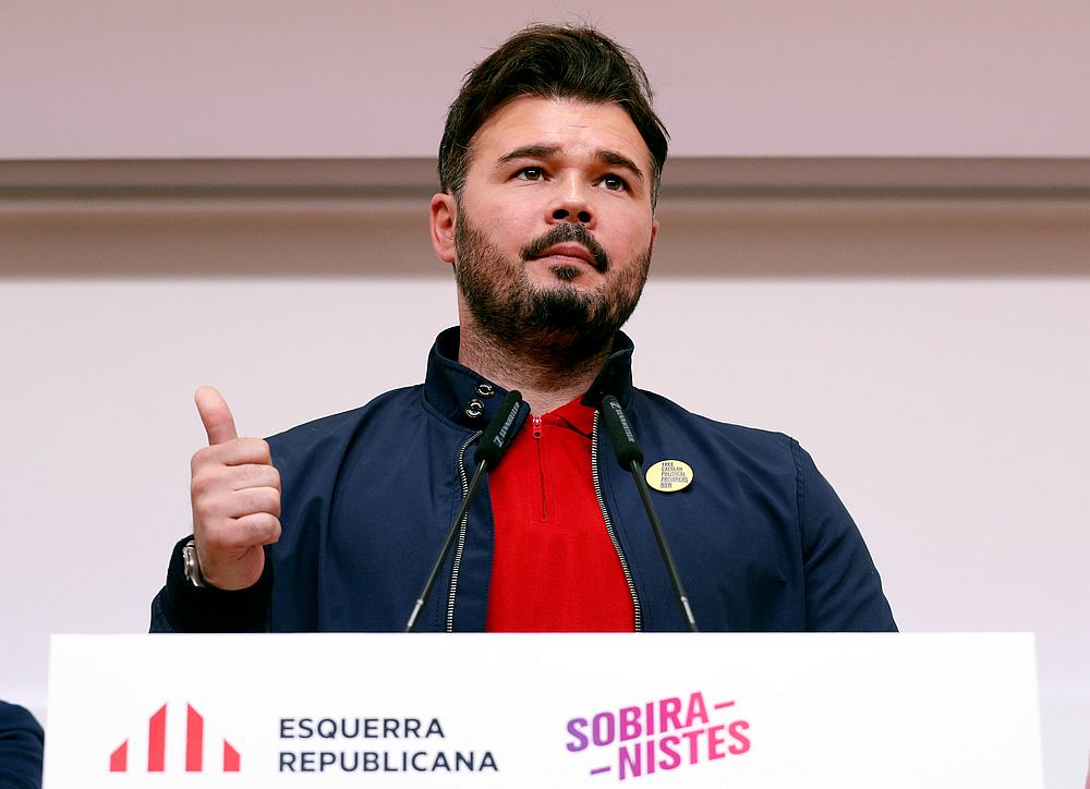 Republican Left of Catalonia (ERC) party's Gabriel Rufian takes part in a news conference to evaluate the results of the Spanish general election at their headquarters in Barcelona April 29, 2019. u00e2u20acu201d Reuters pic